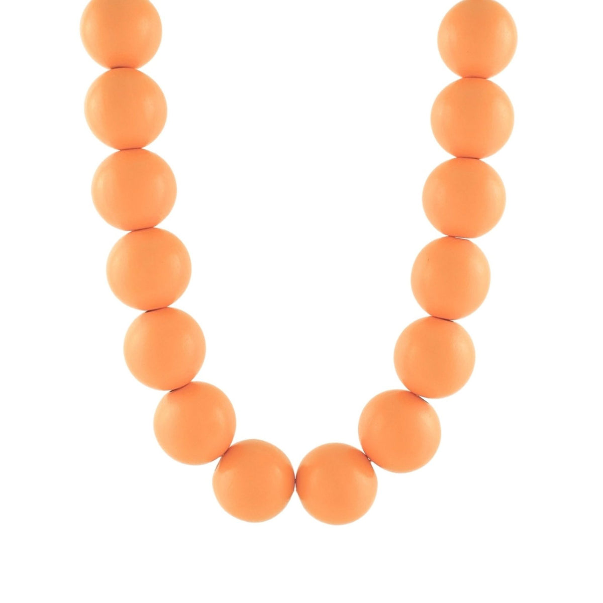 Chunky Bead Necklace in orange oversized wood beads
