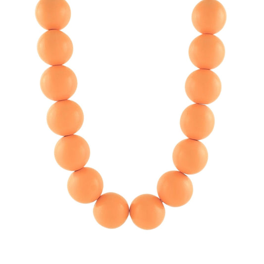 Chunky Bead Necklace in orange oversized wood beads