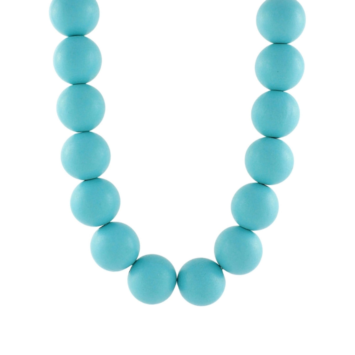 Chunky Bead Necklace in turquoise oversized wood beads