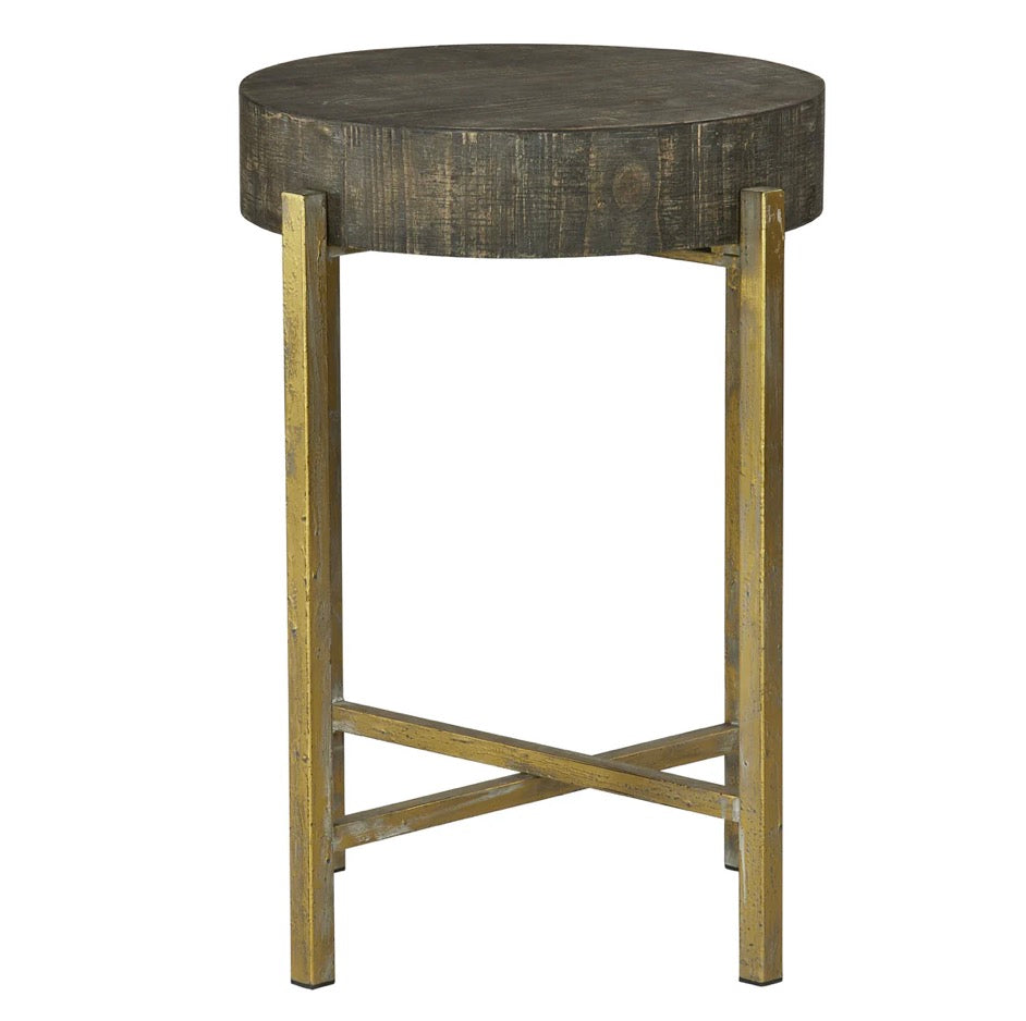 Collin Accent Table with washed walnut wood-block top