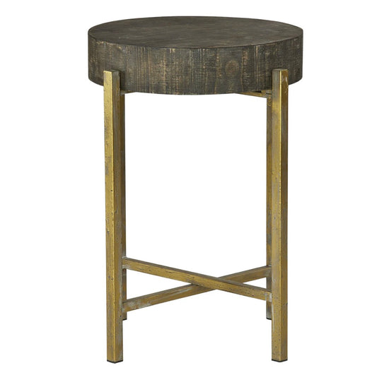 Collin Accent Table with washed walnut wood-block top