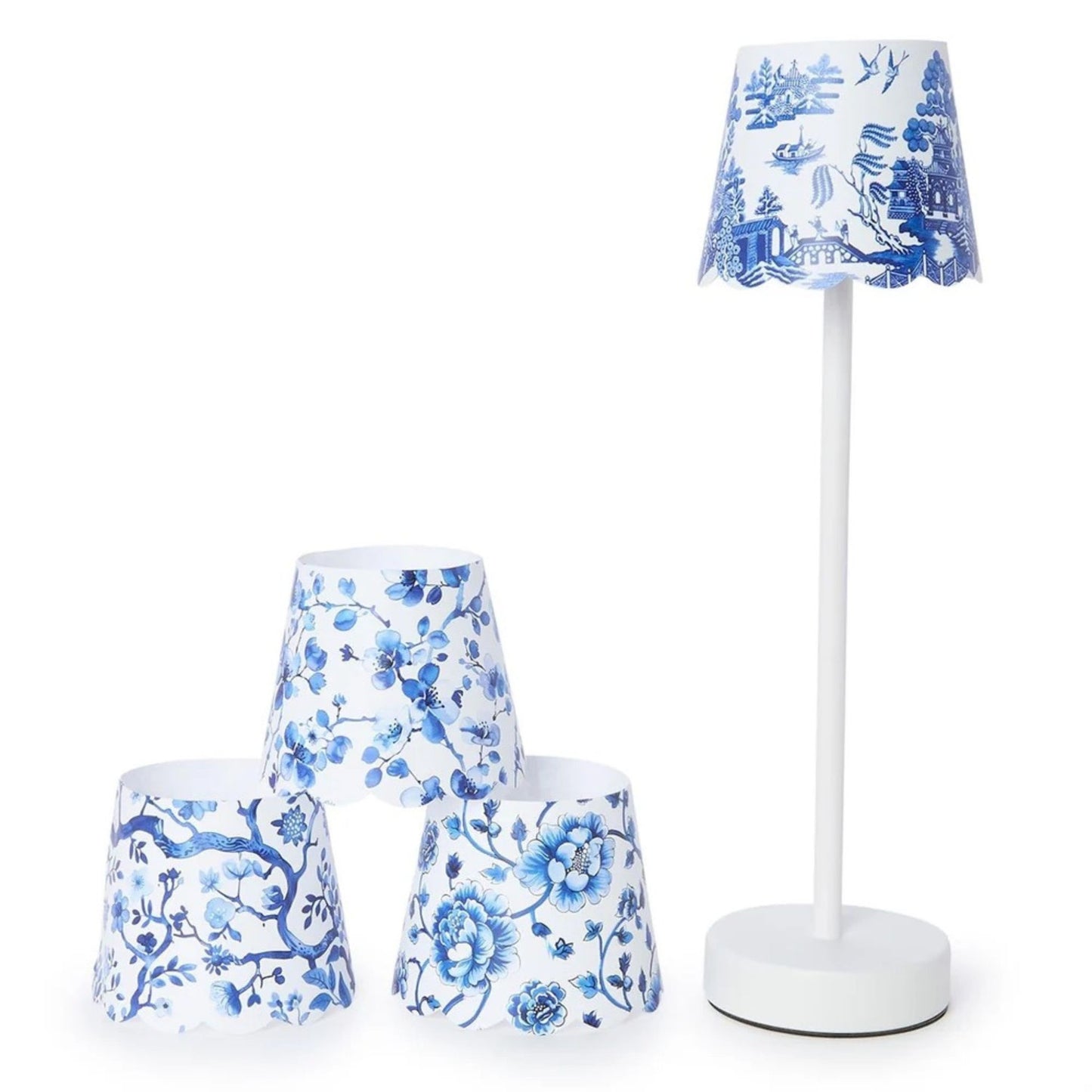 Decorative paper lamp shade covers, chinoiserie pattern collection