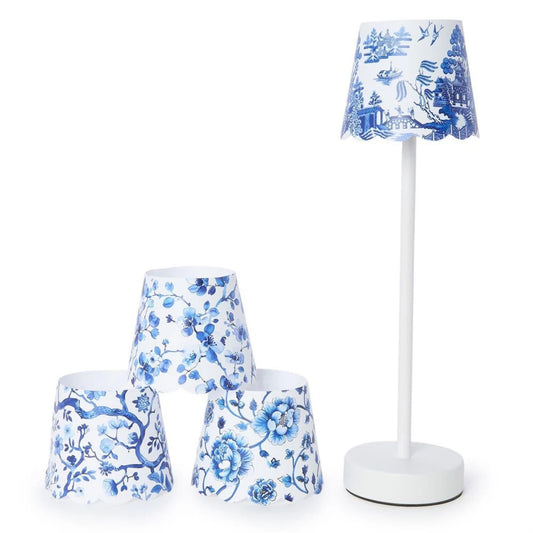 Decorative paper lamp shade covers, chinoiserie pattern collection