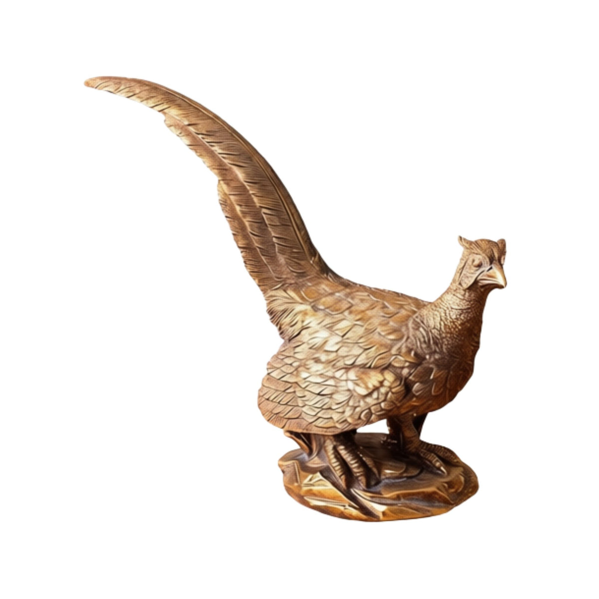 Decorative pheasant figurine, alternate angle