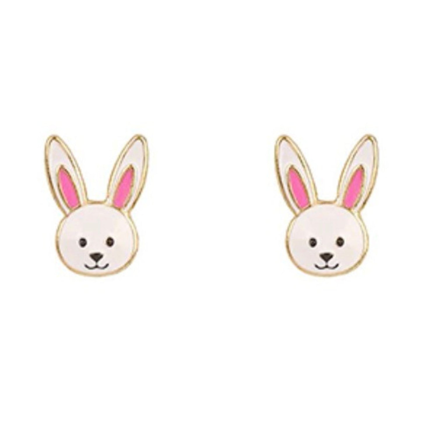 Easter Stud Earrings, solid metal bunny silhouette stud