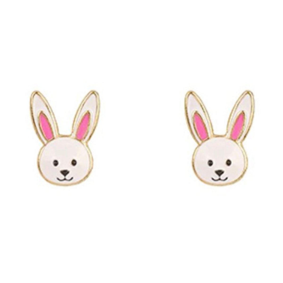 Easter Stud Earrings, solid metal bunny silhouette stud