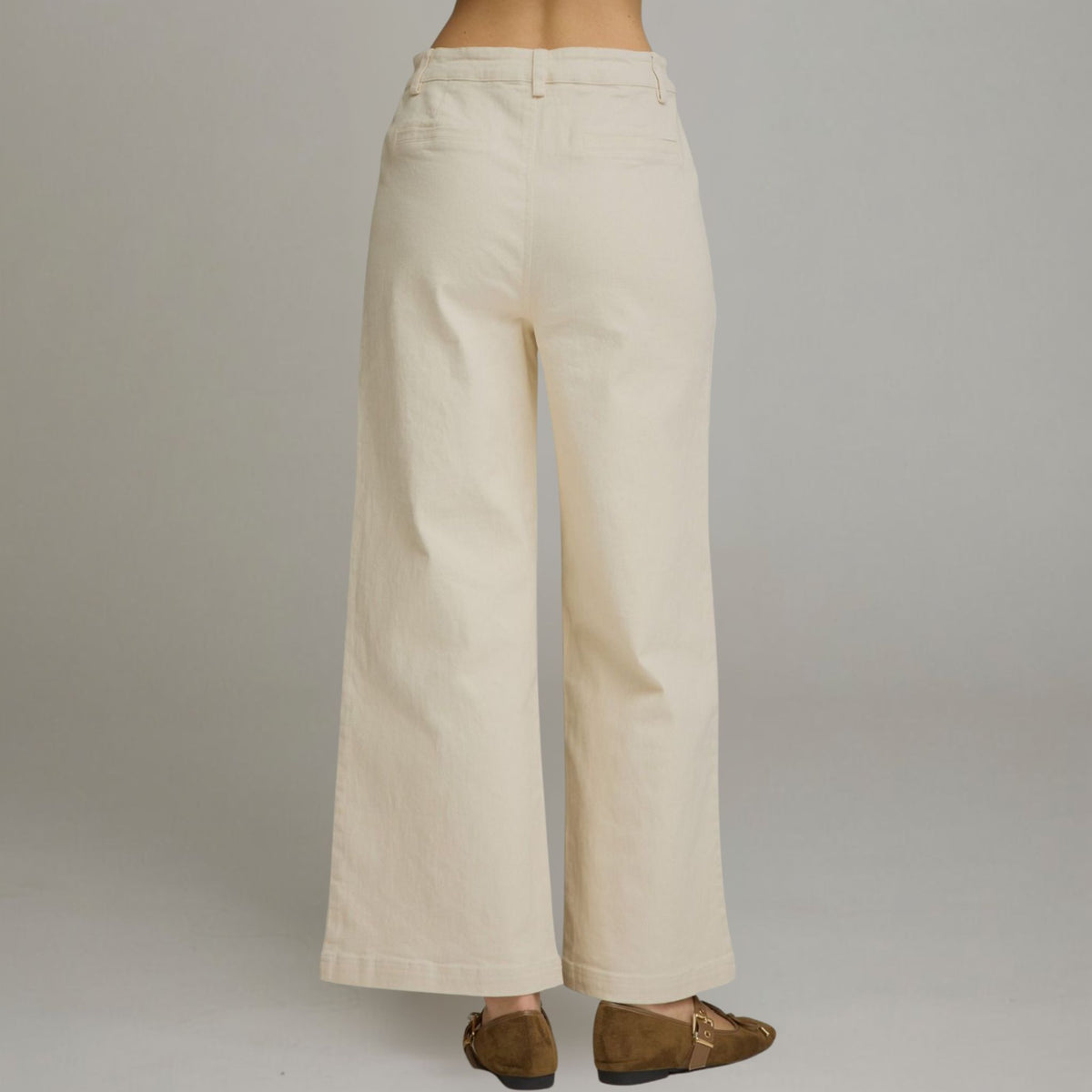 Ecru Pocket Accent Denim Pants