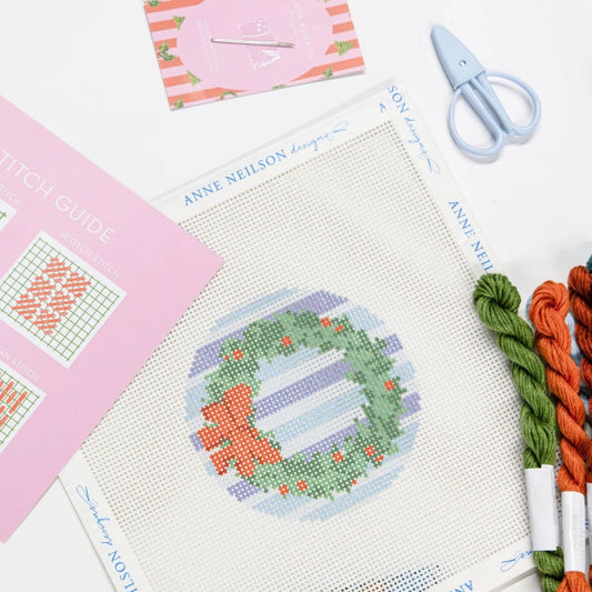 Everlasting Beginner Needlepoint Kit styled in a lifestyle setting.