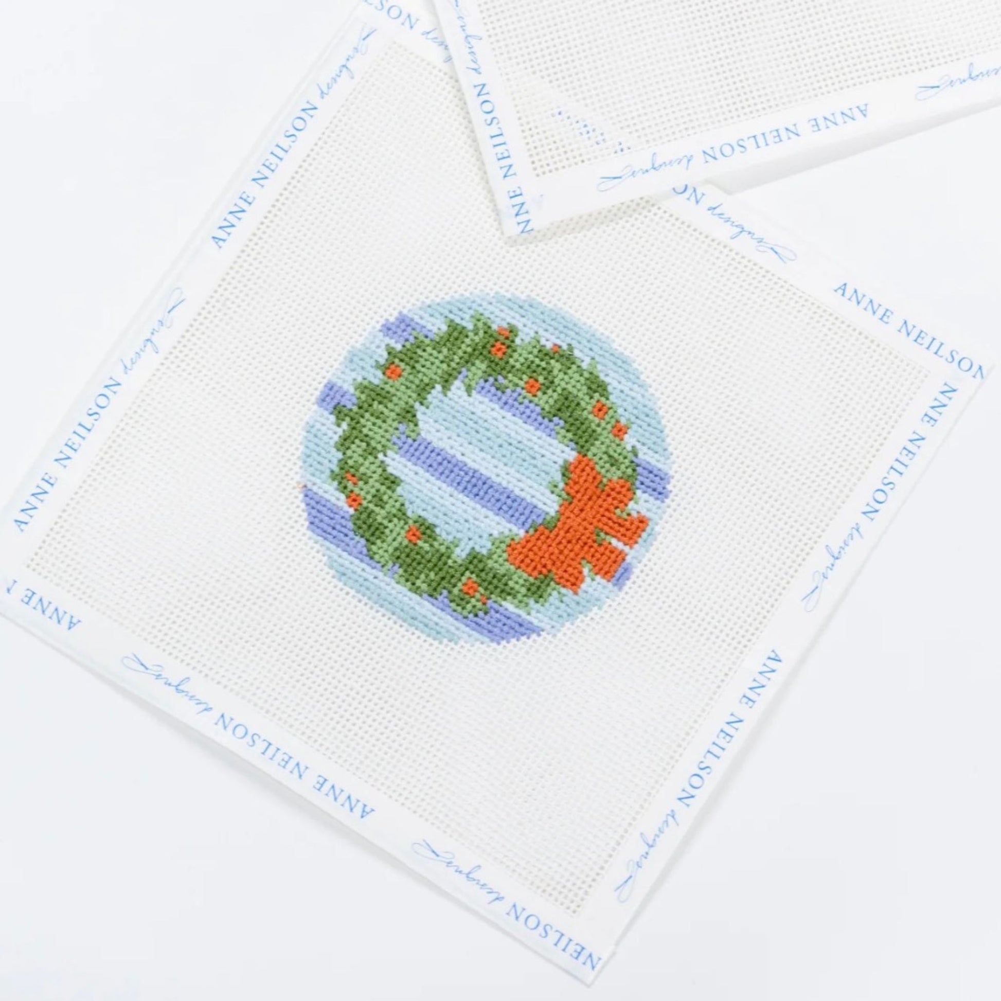 Everlasting Beginner Needlepoint Kit, mesh canvas close-up.