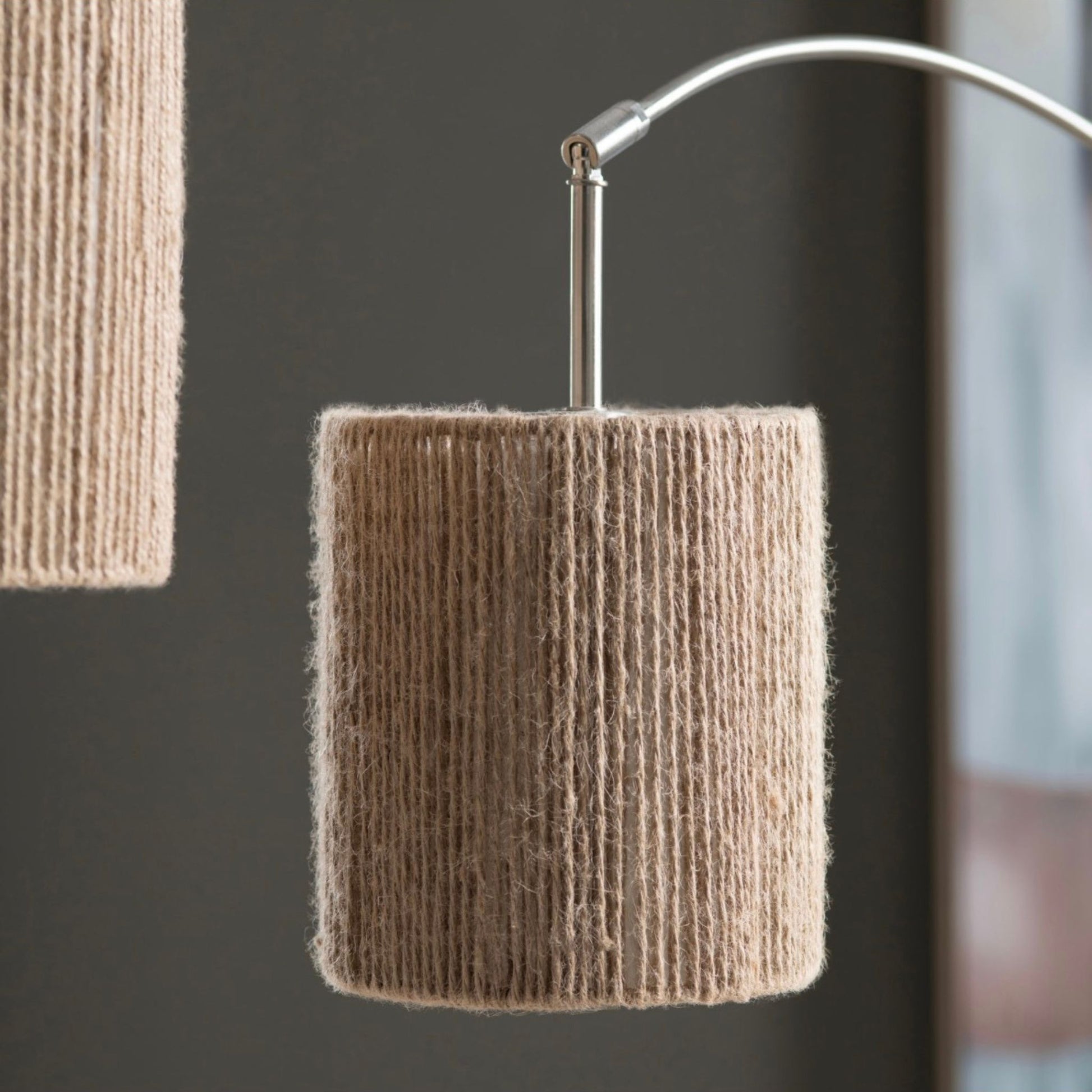 Farrah Floor Lamp, woven shade close-up