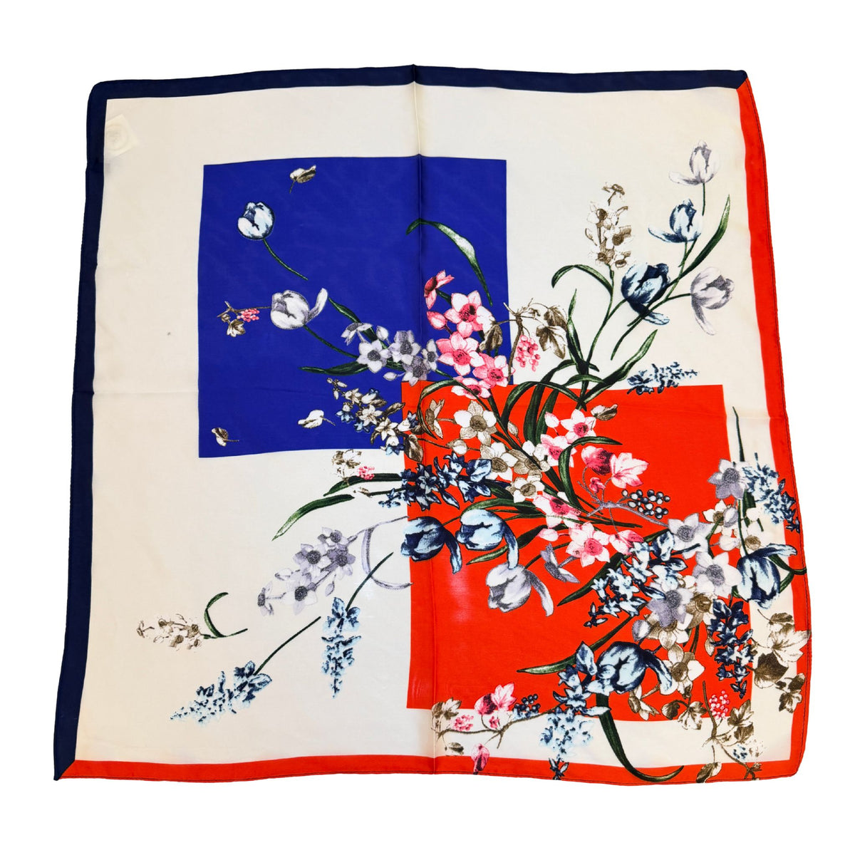 Floral Pattern Scarf in Orange, alternate view