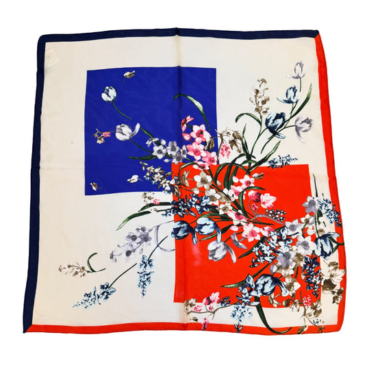 Floral Pattern Scarf in Orange, alternate view