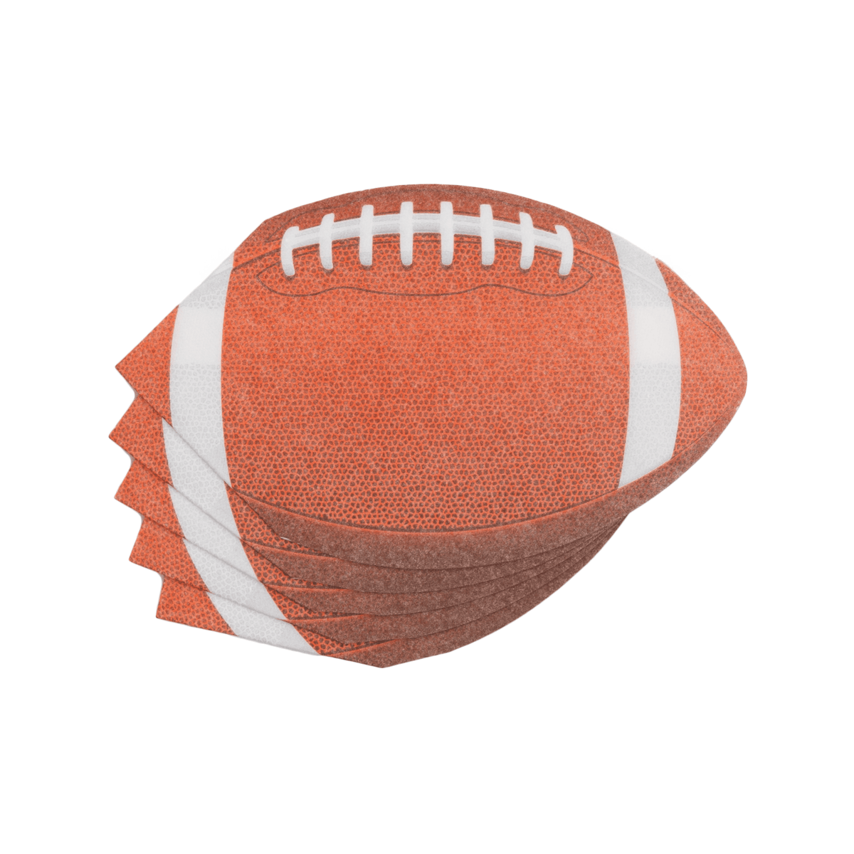 Football die-cut paper napkins, close-up detail