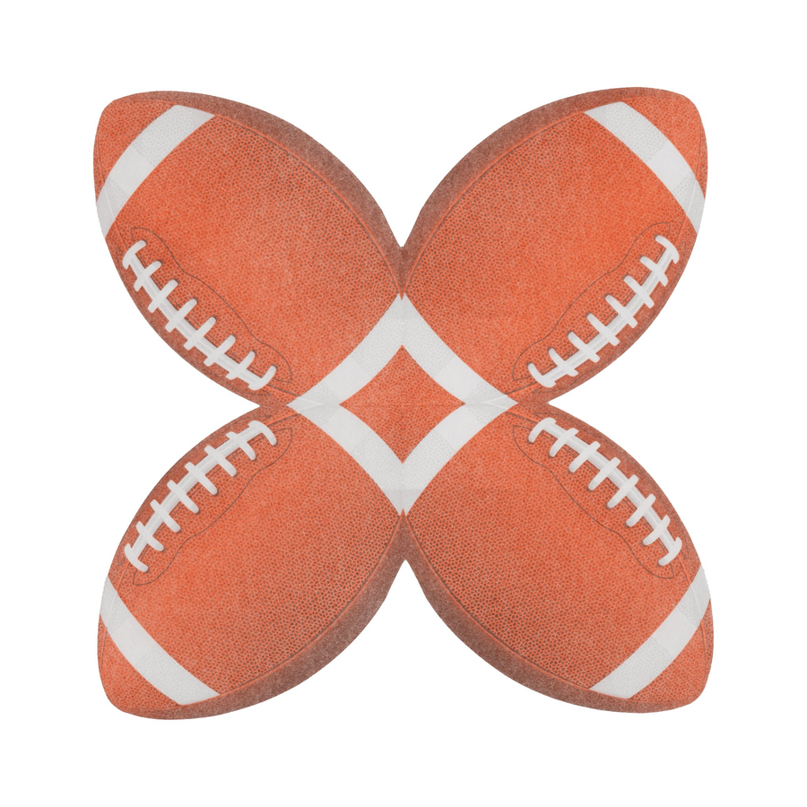 Football die-cut paper napkins, styled table setting