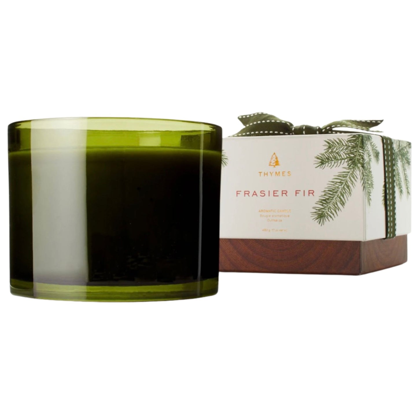 Frasier Fir 17 oz 3-wick candle, olive-green wax