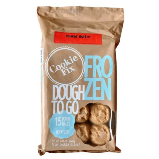 Frozen peanut butter cookie dough balls, ready to bake