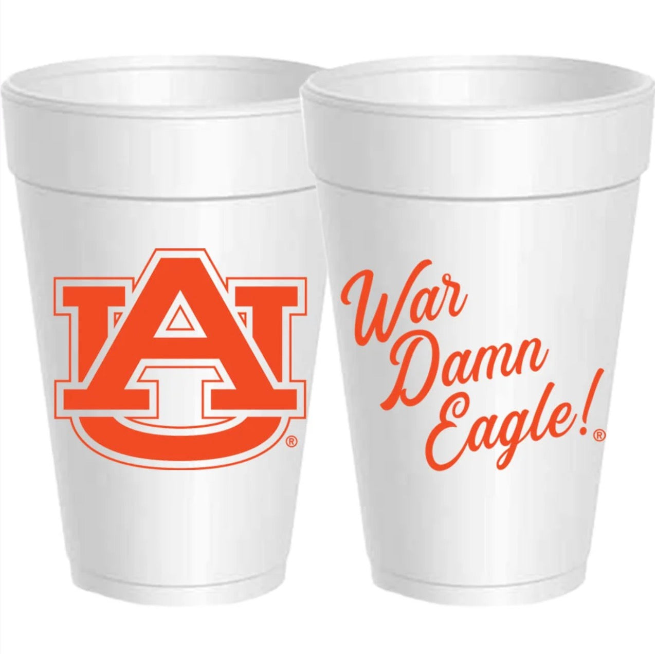 Auburn gameday styrofoam cup, Auburn logo design