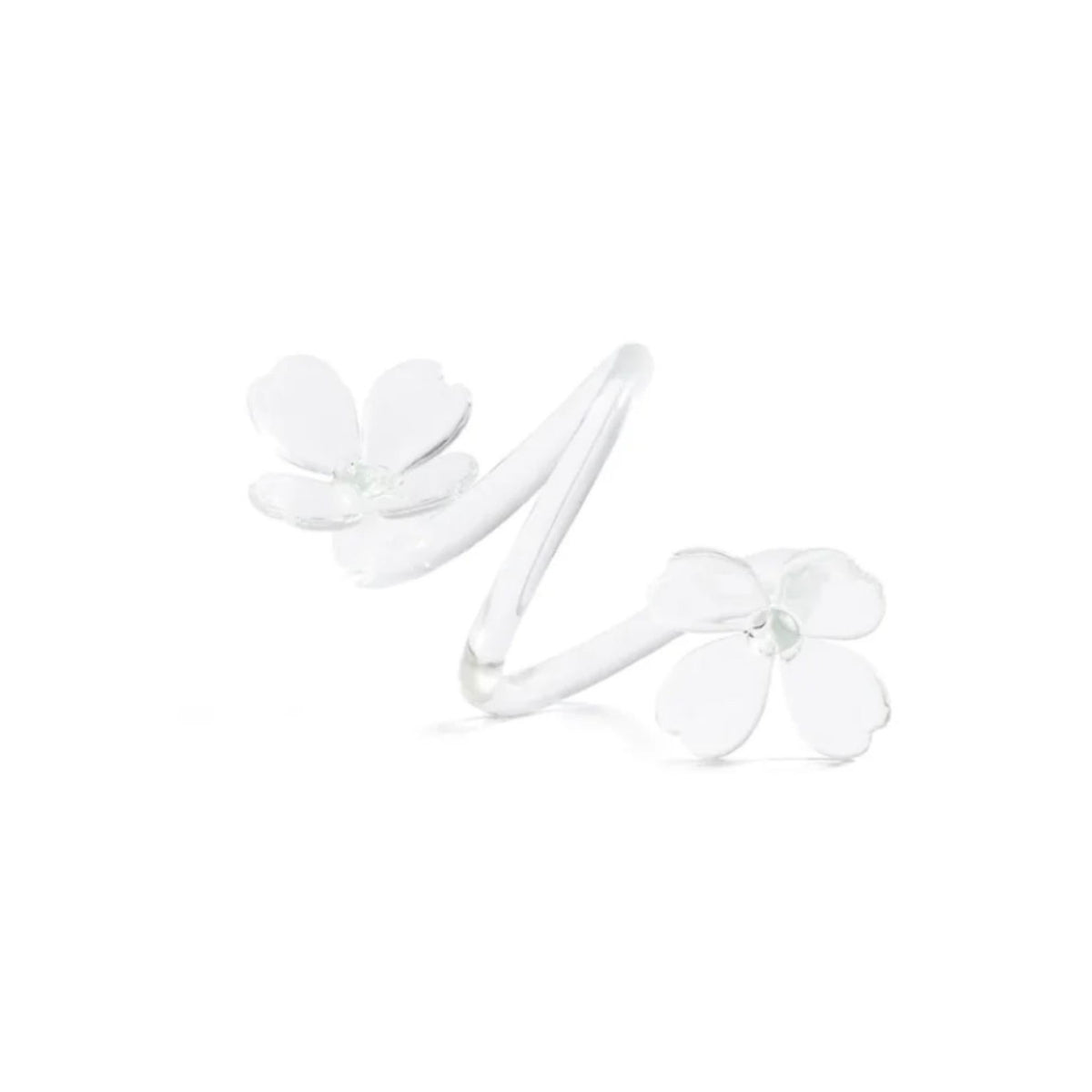 Glass flower napkin ring, close-up