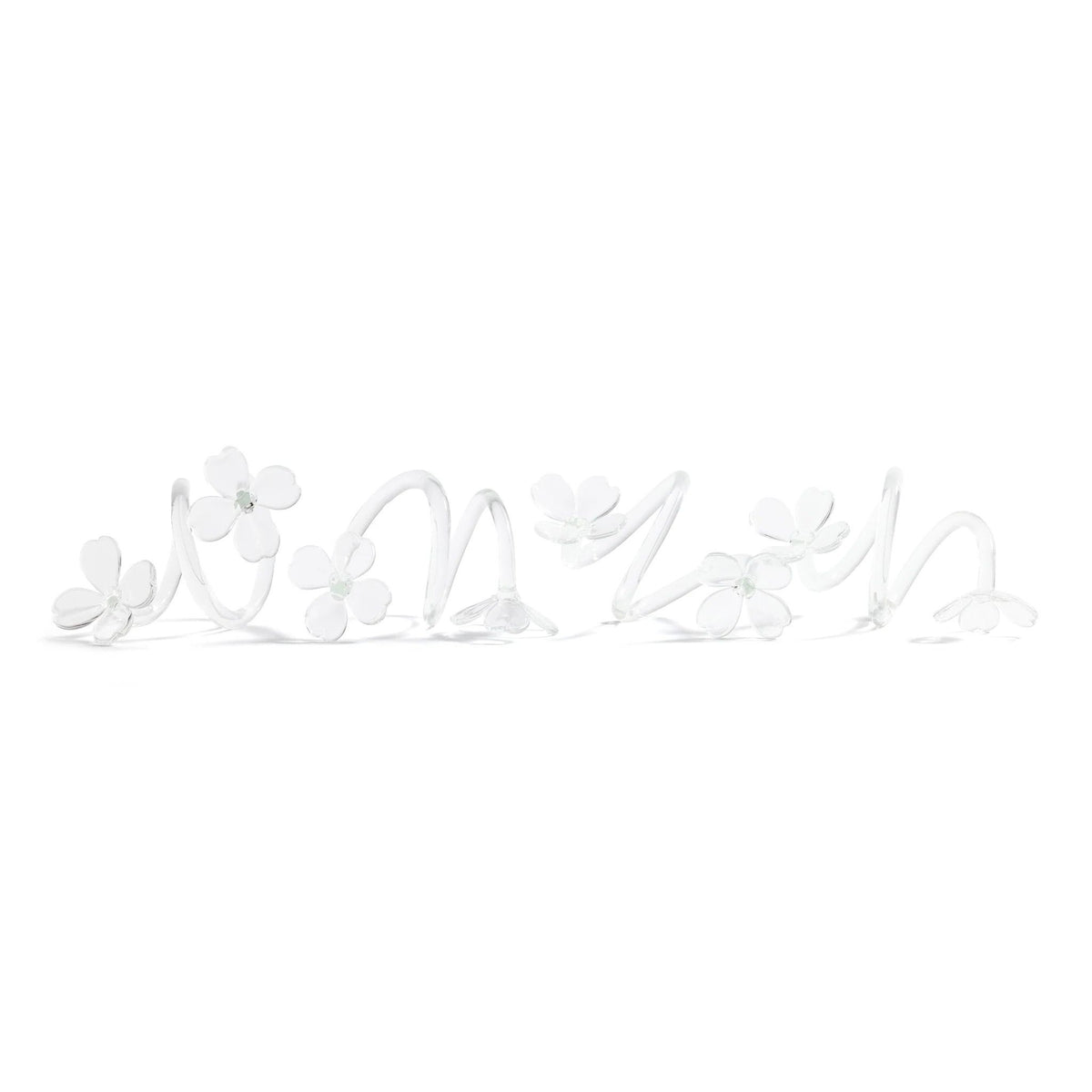 Glass flower napkin rings, clear