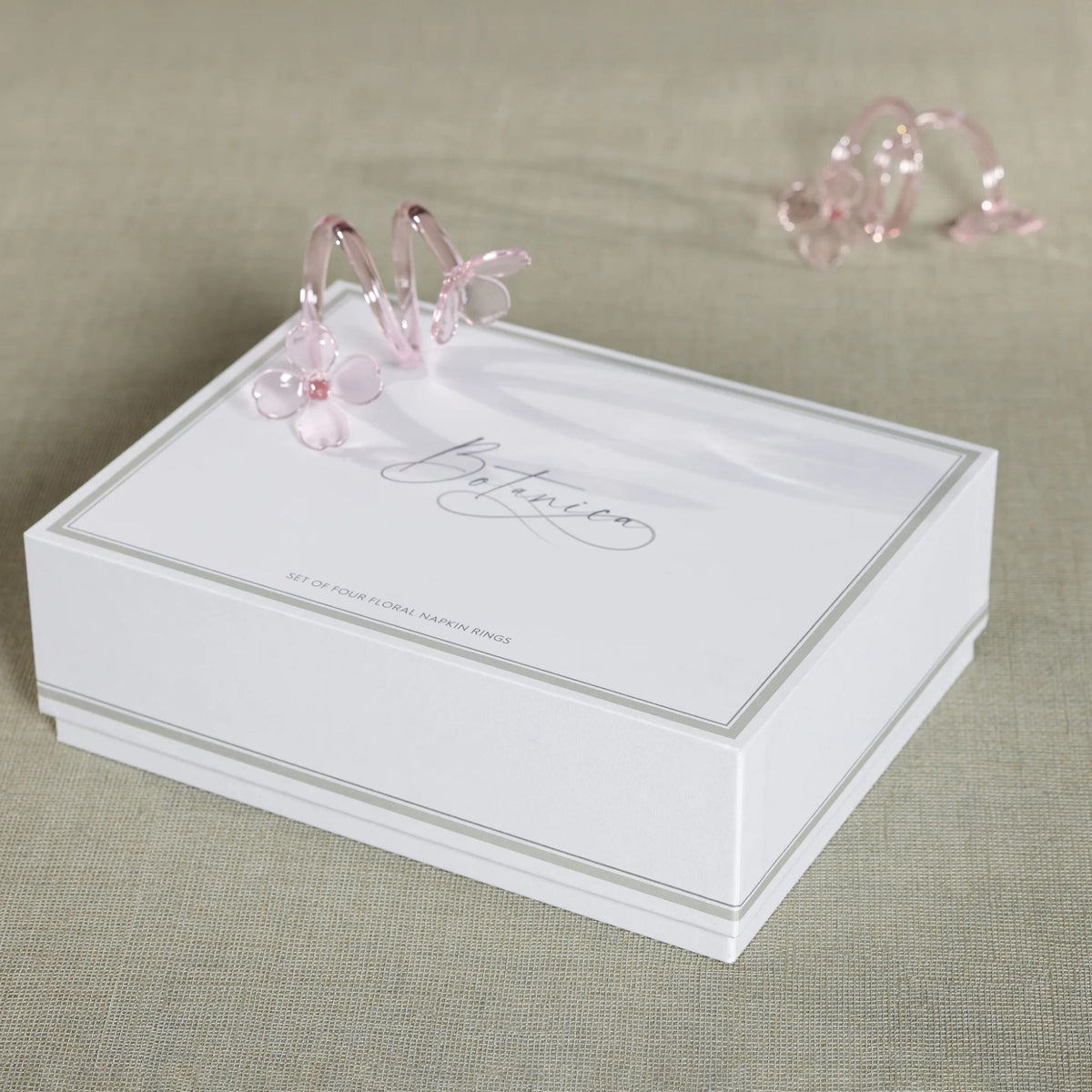Glass flower napkin ring