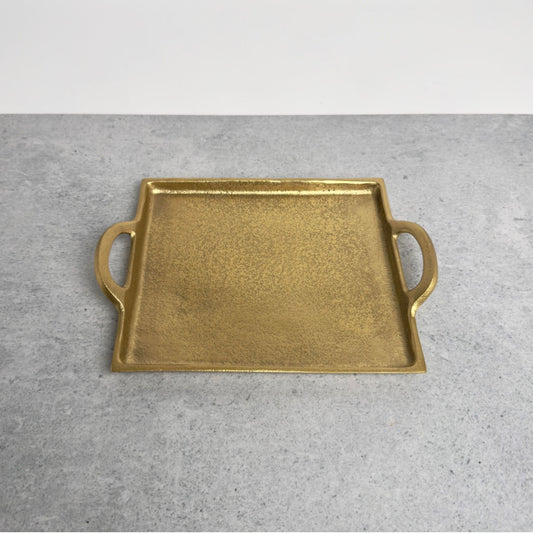Hammered gold square tray, alternate view