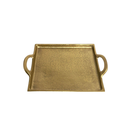 Hammered gold square tray, 7.5 inches, hand-hammered texture