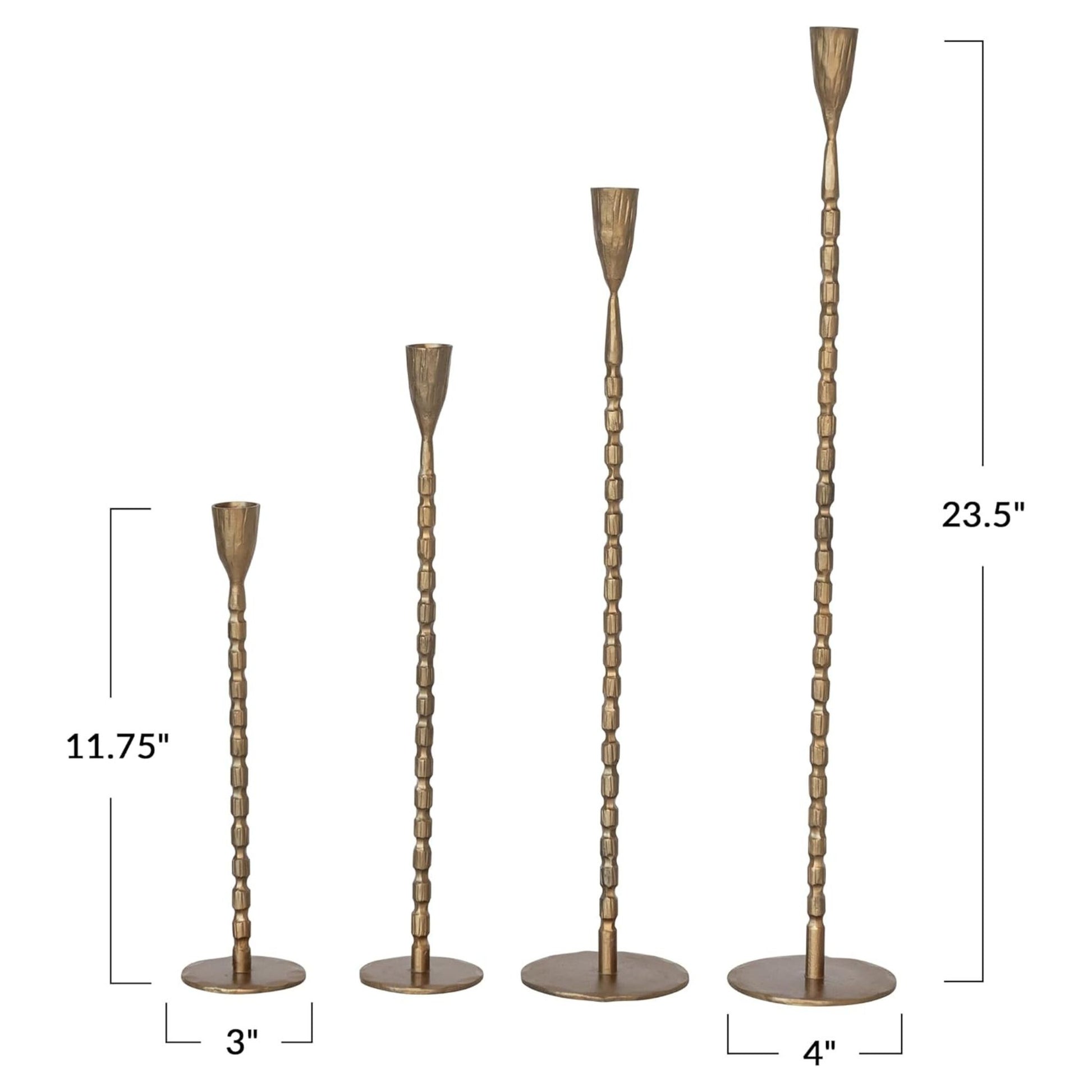Hand-Forged Taper Candle Holders, dimensions diagram