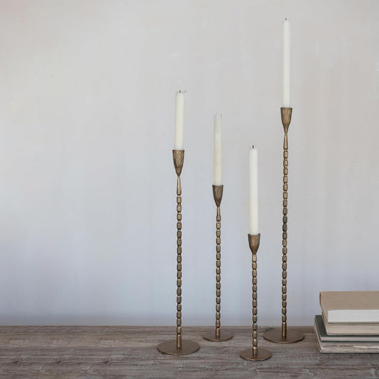 Hand-Forged Taper Candle Holders, set of 4 varying heights