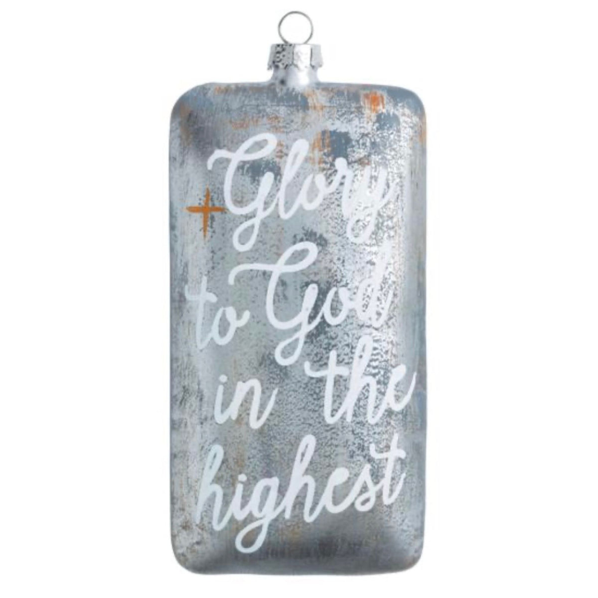 Hand-Painted Christmas Glass Ornament, "Glory to God in the highest"