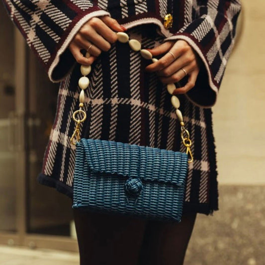 The Lilley Line Clutch with Beaded Stone Strap