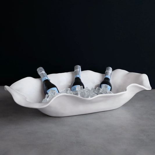 Havana extra large oval centerpiece bowl with textured, hand-finished look