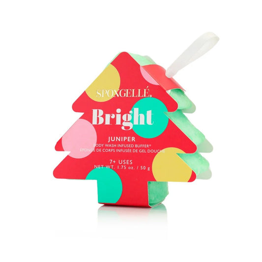 Bright (Juniper) Holiday Tree Ornament Body Buffer by Spongelle.