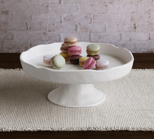 Cloud-Textured Pedestal Cake Plate, 12.75"