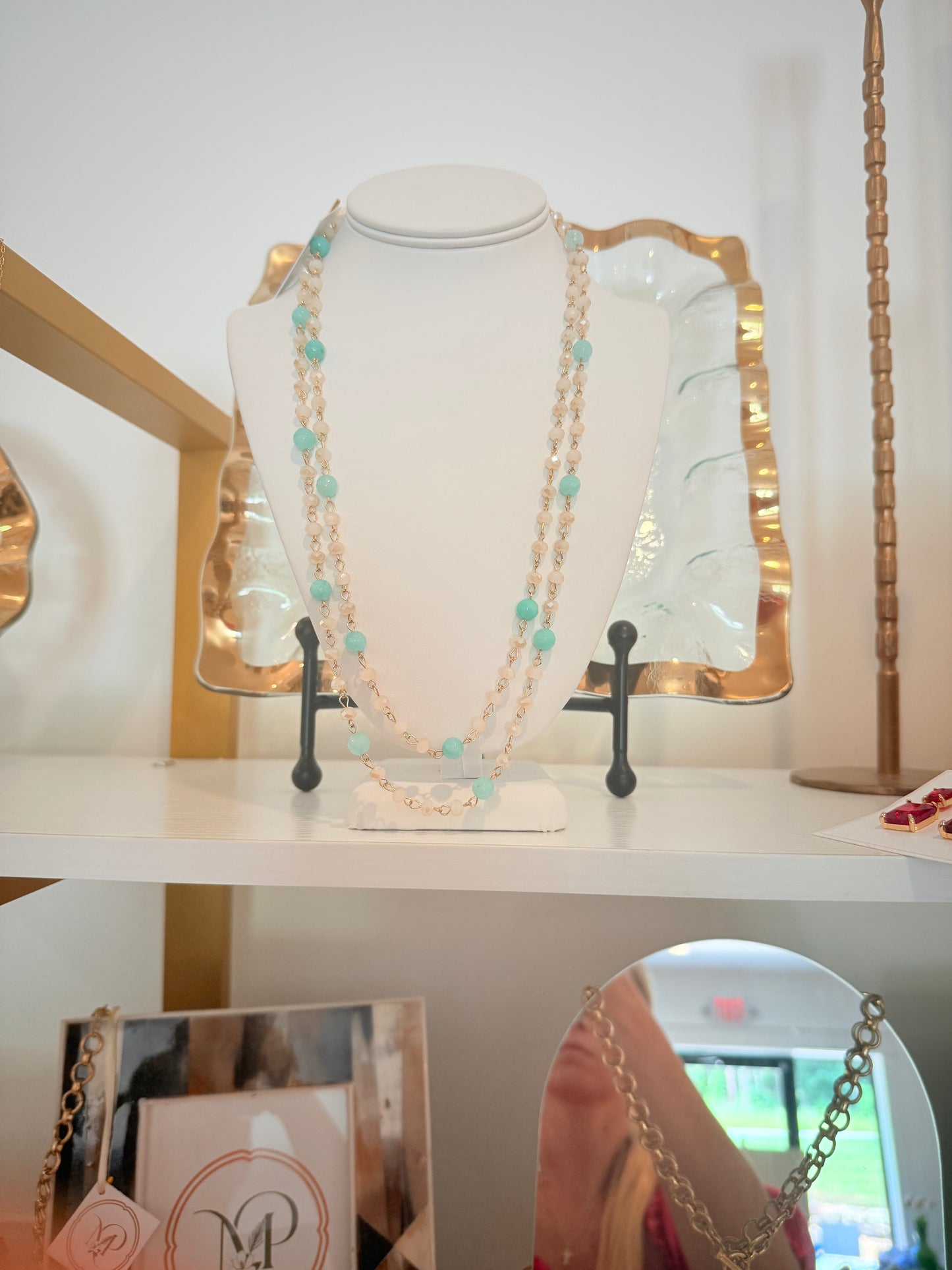 Turquoise and White Bead