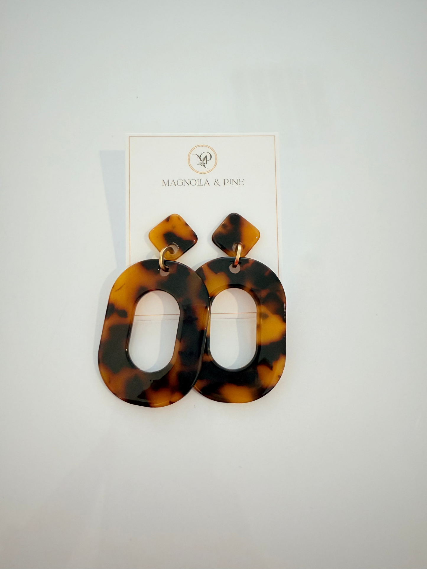 Tortoise Oval Earrings