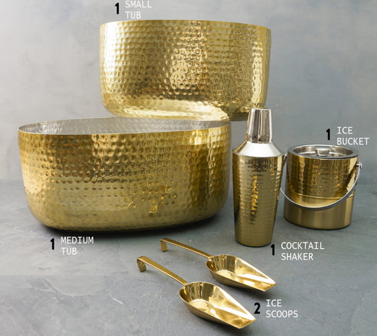 Gold Ice Bucket and Scoop