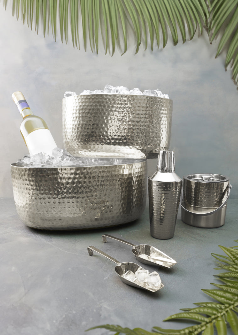 Silver Ice Bucket and Scoop