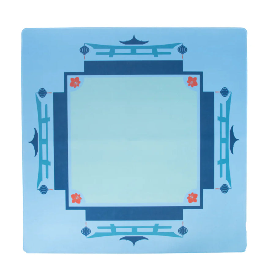 Pagoda Mahjong Mat Blue