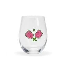 Pink Pickleball Wineglass