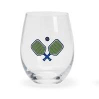 Blue Pickleball Wineglass