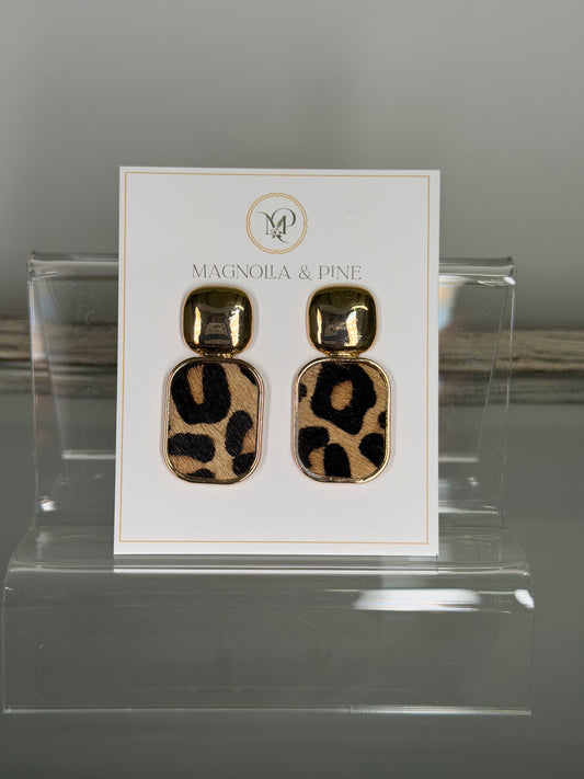 Animal Print & Gold Earrings