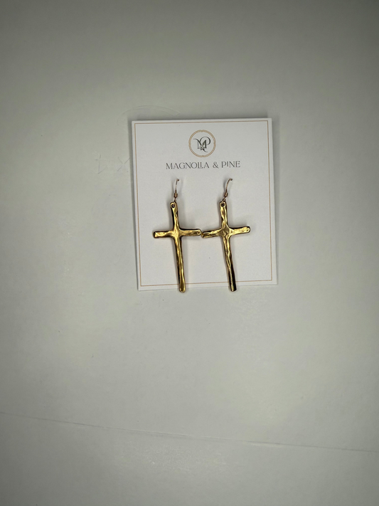 Cross Gold Earrings