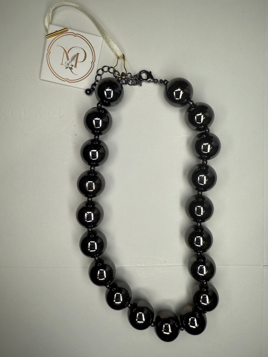 Black Beaded Necklace