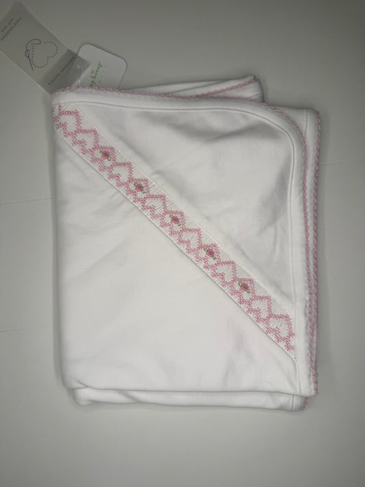 Hand Emb. Pink Rose Blanket