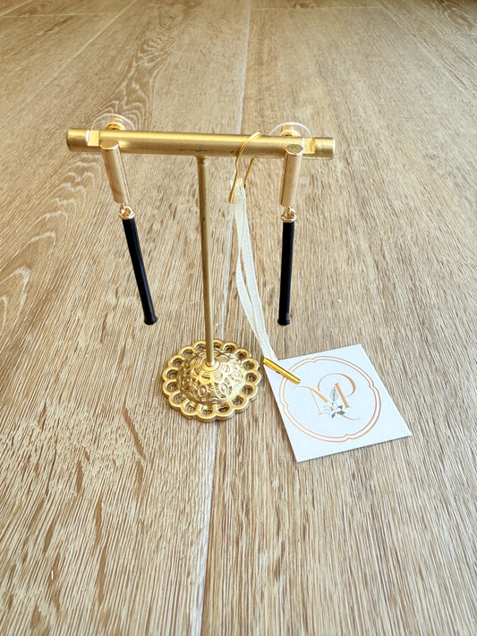 Black Straight Earrings