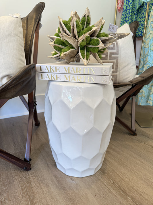 White Garden Ceramic Stool