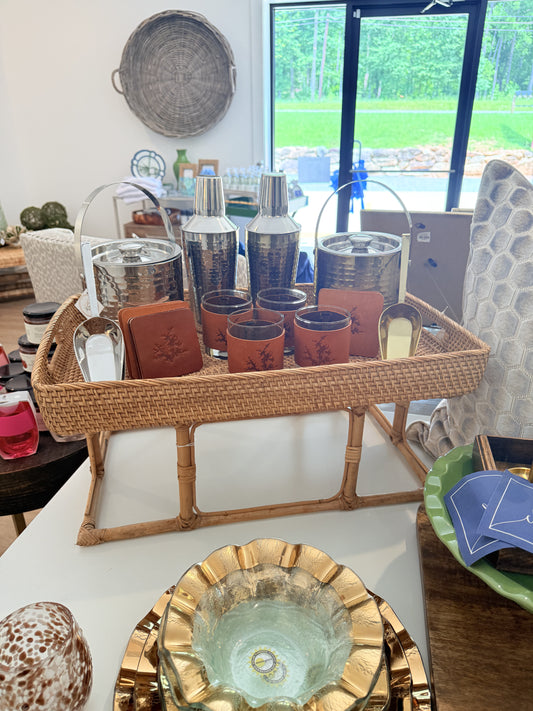 Small Bamboo Retan Tray/Table