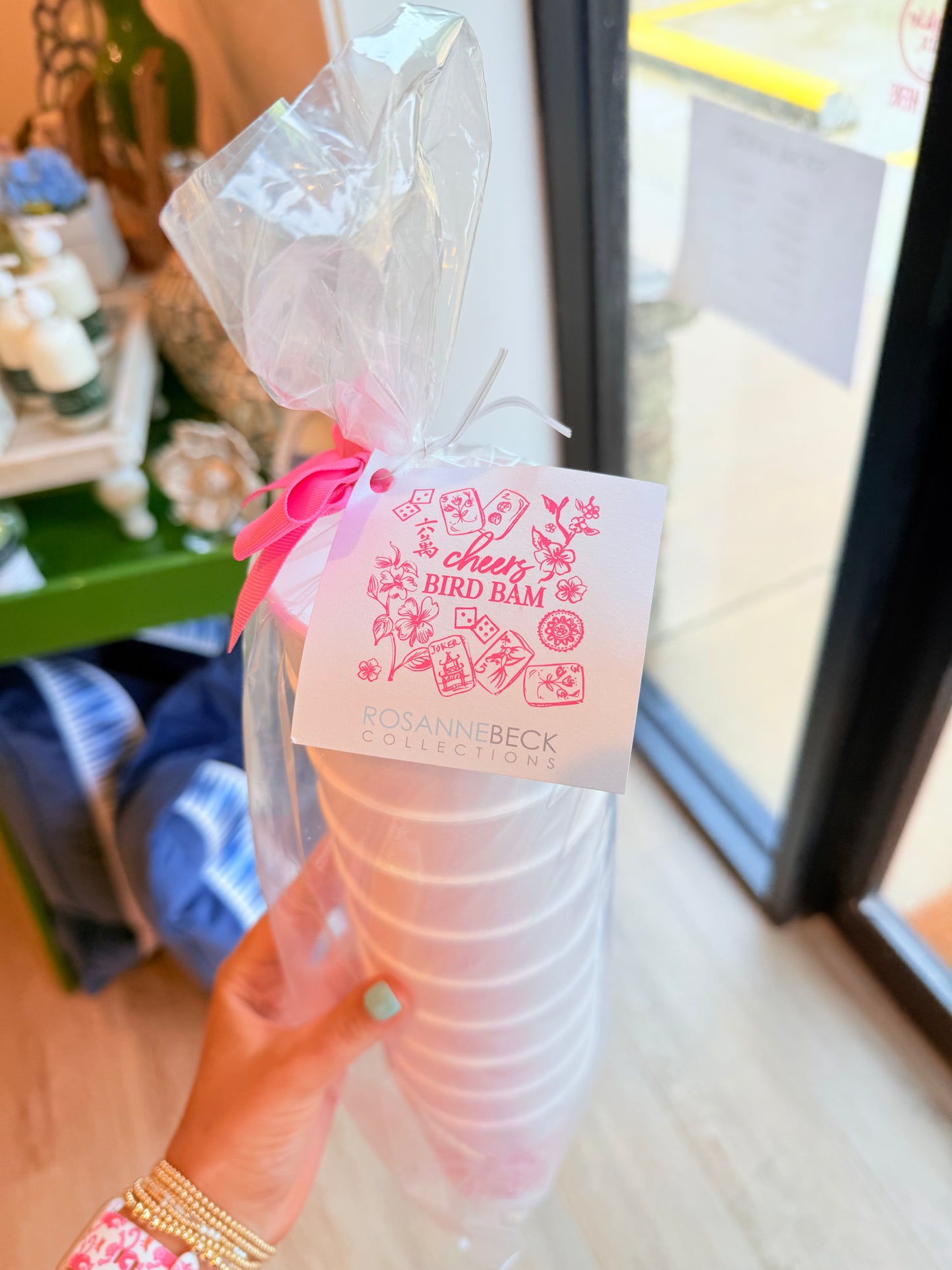 Pink Mahjong Cups