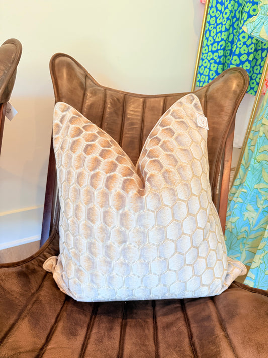 Beige Hexagon 24x24 Pillows