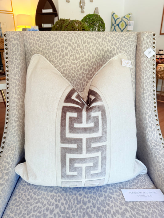 Custom Beige Linen with Valore Design Pillows